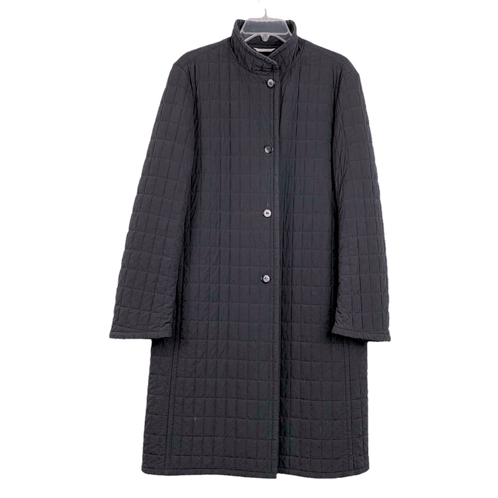 MaxMara Black Quilted Long Jacket